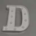 Restaurantware Illumify 6.3 x 1.2 x 8.7 Inch Light Up Letter 1 Durable Marquee LED Light - Letter D Touchproof White Plastic Party Light Keyhole Slot For Parties Weddings Or Special Events