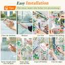 Coavas Stained Glass Window Film 17.5x118.1 Inch, Rainbow Privacy Window Cling Anti UV No Adhesive for Home Bathroom Door, Decorative Yet Provides Priavcy