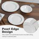 White Pearl Melamine Dinnerware Set, 12-Piece Plastic Dinner Dishes Set, Service for 4 Unbreakable Kitchen Plates and Bowls Set