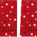 Artoid Mode Red Freedom Stars America Patriotic 4th of July Kitchen Towels Dish Towels, 18x26 Inch Memorial Day Decoration Hand Towels Set of 2