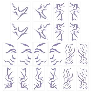 20 Pcs Kpop Theme Temporary Tattoos Cosplay Tattoos Stickers Kpop Themed Cosplay Accessories Holographic Waterproof Tattoo for Party(Purple)