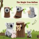 MaoGoLan 5pcs Koala Stuffed Animal, 11.8 Inch Large Mommy Stuffed Koala Plush with 3 Babies & Treehouse, Cute Realistic Stuffed Animals, Gift for Kids Boys Girls
