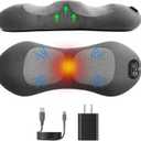 Triple Fusion Back Massager with Stretching, Vibration and Heat, 3-in-1 Electric Lumbar Pillow for Lower Back Tension Relief, Deep Tissue Relaxation Massage for Home, Office, Bed, Sofa, and Car Use (Black-Basic)