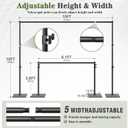 Backdrop Stand 10x10 ft Adjustable Photo Backdrop Stand Kit, Heavy Duty Pipe and Drape Photography Background Support with Flat Metal Base for Wedding, Party, Video Studio, Birthday, Black