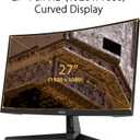 ASUS TUF Gaming VG27VH1B 27 Curved Monitor, 1080P Full HD, 165Hz (Supports 144Hz), Extreme Low Motion Blur, Adaptive-sync, FreeSync Premium, 1ms, Eye Care, HDMI D-Sub, Black