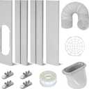 Portable Ac Window Vent Kit,Adjustable Air Conditioner Window Seal Kit with 5.9 Inch Diameter 59" Length Ac Exhaust Hose for Vertical/Horizontal Window