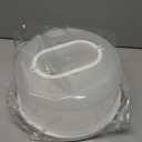 Top Shelf Elements Round Cake Carrier Two Sided Cake Holder Serves as Five Section Serving Tray, Portable Cake Stand Fits 10 inch Cake, Cake Box Comes With Handle, Cake Container Holds Pies (White)