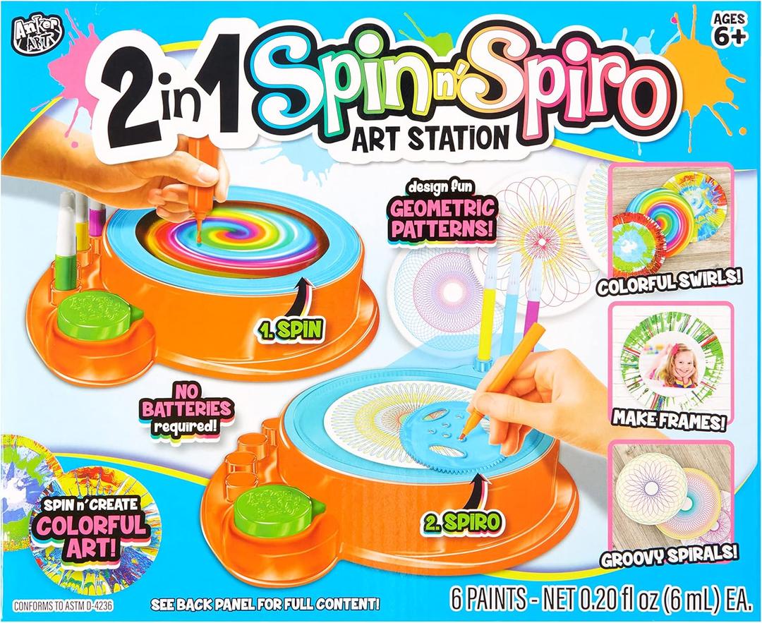 450195/DOM 2 in 1 Spin n Spiro Art Station, Standard, Multiple