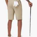 JWM Mens Golf Shorts 8"/11" Inseam with Zip Pocket Flat Front Dress Short | Stretch Lightweight Quick Dry Hybrid Casual Work Hiking Fishing Performance Comfy Chino Shorts for Men Summer with Drawstring (Beige, S)