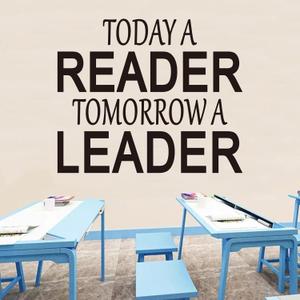 2 x Inspirational Quotes Wall Decals for Classroom: Motivational Vinyl Art Wall Stickers for Library School - Today a Reader Tomorrow a Leader 24" X 20"