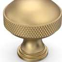 Amerdeco 10 PackChampagne Bronze knurled Cabinet Knobs Single Hole Cabinet Pulls 1.18 Inch (30MM) Diameter Round Drawer Knobs and Pulls for Bathroom Cabinets ZH0072