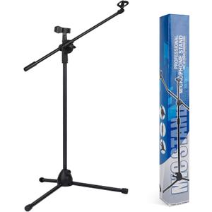 Bullfighter Mic Stand Floor Universal Adjustable Tripod Microphone Stand,Dual-Use Mic Boom Stands,Stable On Stage Mic Stand for Singing,Live Streaming,Karaoke,Events & Studio Church Metting