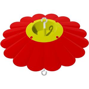 Metal Hummingbird Feeder Rain Cover with Ant Moat,14.4 Inch Large Bird Feeder Umbrella,for Hummingbird Oriole Feeder Sun and Rain Cover.Yellow and Red