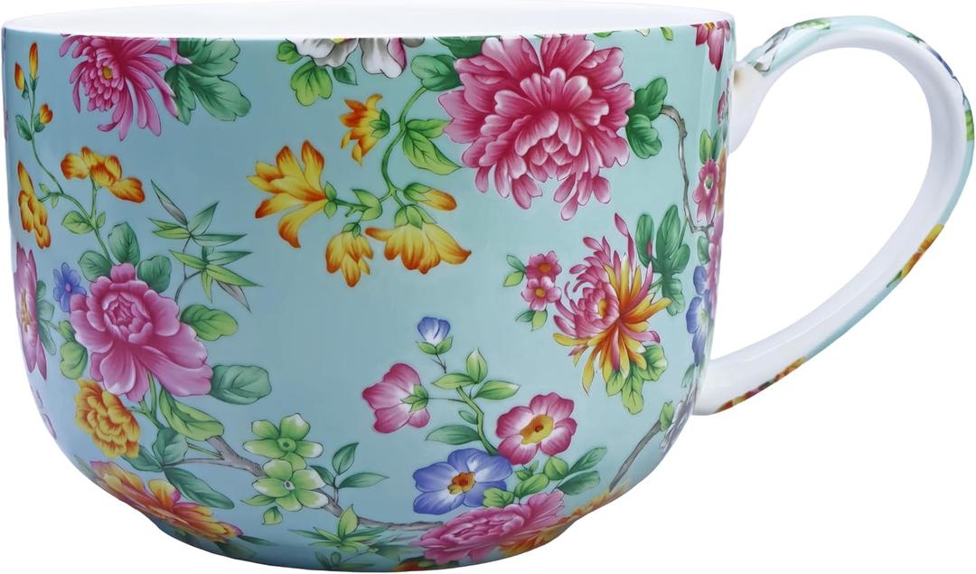 25oz Large Coffee Cups Soup Mugs with Handles Traditional Large Coffee Cup Large Bone China Coffee Mugs Cups for Coffee Cereal Latte Soups
