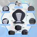 NEW-Vi Universal Deluxe Detachable Kayak Seat Paddle Board Seat Canoe Seat Kayak Seats with Back Support, 4 Adjustable Straps High Back Support, Form-Fitting for Kayaks SUP Fishing Boat Rowboat 1 Pack Black/Gray