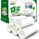 FORID 13 Gallon Trash Bags - Clear Plastic Garbage Bag Unscented Tall Medium Can Liners for Kitchen Office Home Waste Basket 5 Roll 55 Liters 80 Counts