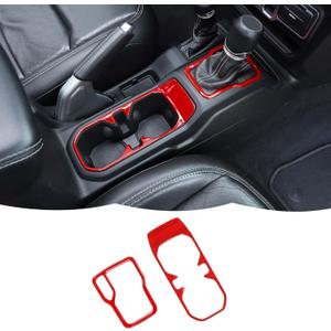 Cup Holder Trim Cover Gear Shift Cover Center Console Decoration Interior Accessories Compatible with Jeep Wrangler JL JLU & Gladiator JT 2018-2024,Red Cup Holder Trim Cover Gear Shift Cover Center Console Decoration Interior Accessories Compatible with Jeep Wrangler JL JLU & Gladiator JT 2018-2024,Red