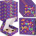 Kolldenn 12 Pcs Purim Hamentaschen Cookies Gift Boxes Shortbread Cookies Basket Happy Purim Boxes for Mom, Dad and Friends Jewish Party Decorations