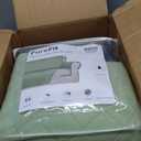 PureFit Reversible Quilted Sofa Cover, Water Resistant Slipcover Furniture Protector, Washable Couch Cover with Non Slip and Elastic Straps for Kids, Dogs, Pets (Sofa, Sage Green/Ivory) (Large)