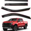 AUXKO in Channel Rain Guards for Chevy Silverado/GMC Sierra 1500 Crew cab 2019-2026, Window Vent Visors Accessories Rain Guard for Truck, Easy Install Side Window Wind Deflectors & Visors Black