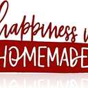 Funrous Kitchen Wall Art Decor Happiness Is Homemade Metal Sign Rustic Farmhouse Kitchen Decor Hanging Decorative Signs and Plaques for Home Dining Garden Room 13.8 x 6.3 Inch(Vintage Red)