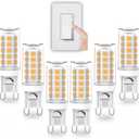 YUIIP G9 LED Bulb Dimmable, 4W, 40W Halogen Equivalent, 3000K Warm White, AC 120V G9 Bi Pin Base Light Bulbs, 380LM, No Flicker, 360 Beam Angle, Pack of 6