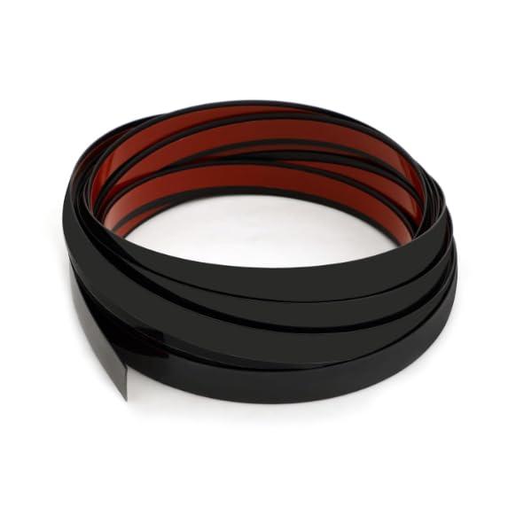 Black Mirror Border Peel and Stick Molding Trim Flexible Self Adhesive Wall Trim Decorative Mirror Trim for Border, Wall, Mirror, Door, Backsplash, Wardrobe, Gap Sealing (1/4 IN X 16.4 FT, Black)