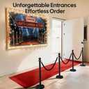 8 Pack Black Stanchions and Velvet Ropes Set, Stainless Steel Crowd Control Barriers, 6Pcs Black Ropes and Poles for Party Supplies,Photobooth Accessories, Prom,Birthday,Business,Wedding, Museums