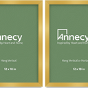 Annecy 12x18 Picture Frame Gold2 Pack, 12 x 18 Picture Frame for Wall Decoration, Classic Gold Minimalist Style Suitable for Decorating Houses, Offices, Hotels