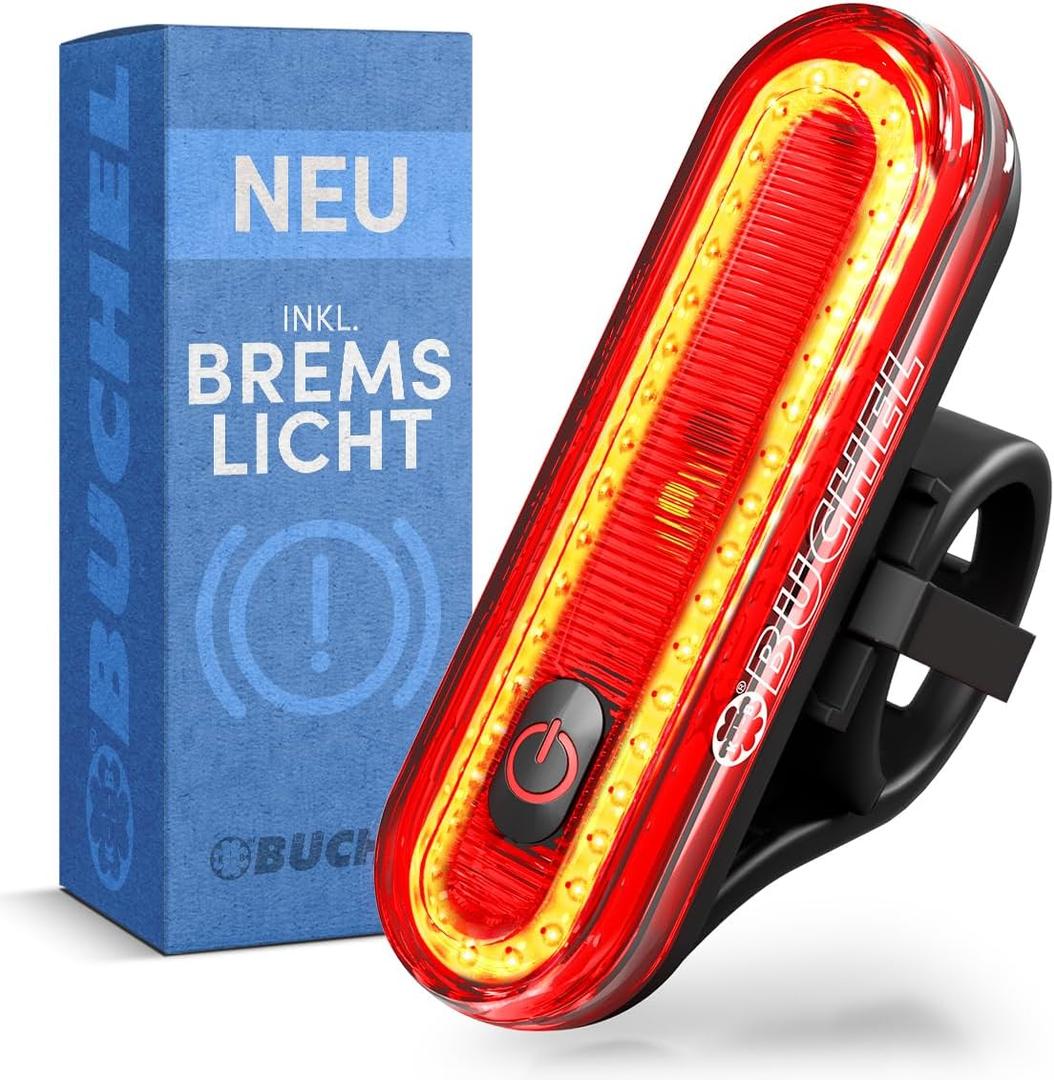 COB Bike Tail Light - Brake Sensing Technology - Ultra Bright Bike Rear Light LED -and Tool-Free Mounting I Rechargeable and Long-Lasting Rear Bike Light - Bicycle Lights for Night Riding