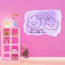 Children Miracles Take A Little Time Uplifting Quote Wall Decal Decoration Beautiful Happy Smiling Cloud Rainbow Wall Dcor Lasts Years and Easily Removable - Size: 30 in(W) x 21 in(H)