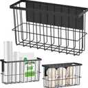 FAMNONE 1 Pcs Magnetic Basket Fridge Dryer Ball Holder for Laundry Room Organization and Storage, Magnetic Lint Bin Home Organization for Laundry Room, Kitchen & Office Class School (Black, L-1pcs)