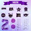 Purple Graduation Party Decorations, Purple 2026 Balloons, Class of 2026, Congrats Grad Hanging Swirl Decorations, Graduation Party Supplies