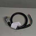 Conntek 14300 RV Power Cord 4-Foot RV 50 Amp Male Plug To Bare Wire , Black