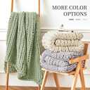 Admitrack Chunky Knit Blanket Throw, 100% Hand Knit Chenille Throw Blanket for Sofa & Home Decor, Soft and Cozy Knitted Throw Blankets (Sage Green, 60"x80")
