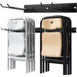Folding Chair Storage Rack for Chair Organization and Garage Wall Mount Storage, Garden Tool Rack Organizer (2 Pack)