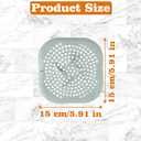 2 x 4 Pack Hair Catcher Shower Drain with Suction Cups, Square Silicone Drain Cover for Kitchen, Bathroom, Bathtub