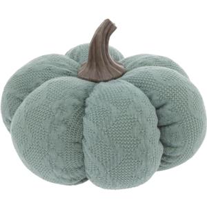 Boston International Fabric Pumpkin Tabletop Mantel Shelf Fall Autumn Thanksgiving Halloween Decorations for Home, Small, Aqua Blue