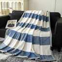 Fleece Bed Blankets Throw Size - Soft Lightweight Plush Fuzzy Cozy Luxury Blanket Microfiber Throw for Couch Bed,All-Season Breathable,40x60 Inches (Checkered Blue)