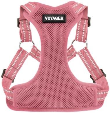 Best Pet Supplies Voyager Adjustable Dog Vest Harness Breathable No Pull Harness for Small, Medium, Large Dogs, Harness for Walking, Jogging, Easy Step-in, Reflective Stripes - Pink, S