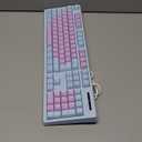 HUO JI Gaming Keyboard USB Wired with Rainbow LED Backlit, Floating Keys, Mechanical Feeling, Spill Resistant, Ergonomic for Xbox, PS Series, Desktop, Computer, PC, Purple Blue