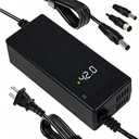 42V 2A Lithium Battery Charger for 36V 10S Lithium Battery - DC 5.5x2.1/2.5mm Connector, HD LED Screen Display of Current Charging Voltage,Multiple Security Protections