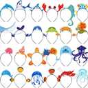 Yinder 24 Pieces Sea Animal Party Headband Under the Sea Party Decorations Ocean Themed Party Decorations Ocean Party Favors Felt Ocean Animal Headbands for Boys Girls Kids Adults Party Supplies