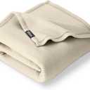 Bare Home Polar Fleece Blanket - Full/ Queen - Oyster - Warm & Cozy - Premium Fleece Throw for Bed, Sofa, Camping, Travel and Cold Nights - Lightweight Blanket (Full/ Queen, Oyster)