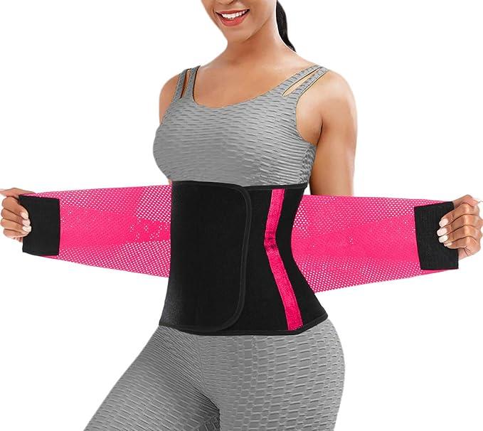 Waist Trainer Belt for Women Man - Waist Trimmer Ab Belt - Tummy Control Body Shaper (Medium, Upgrade Black)