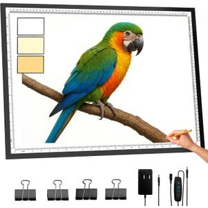 A2 Light Pad 26"x19", 10000+ LUX High Brightness, 3 Colors & 10-Level/Stepless Dimming,Light Board Extra Large with UL Adapter for Diamond Painting, Drawing, Tracing, Sketching-Aluminum Frame