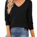 QUALFORT Women's Sweater 100% Cotton Long Sleeve Pullover Sweater Soft Lightweight Knit Tops 2025, S