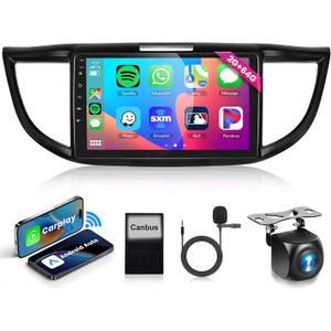 2+64G Android Car Stereo for Honda CRV 2012-2016, Wireless Carplay Android Auto Car Radio, 9 Touchscreen Head Unit with Bluetooth Mirror Link GPS Navigation WiFi FM/RDS EQ AHD Backup Camera SWC