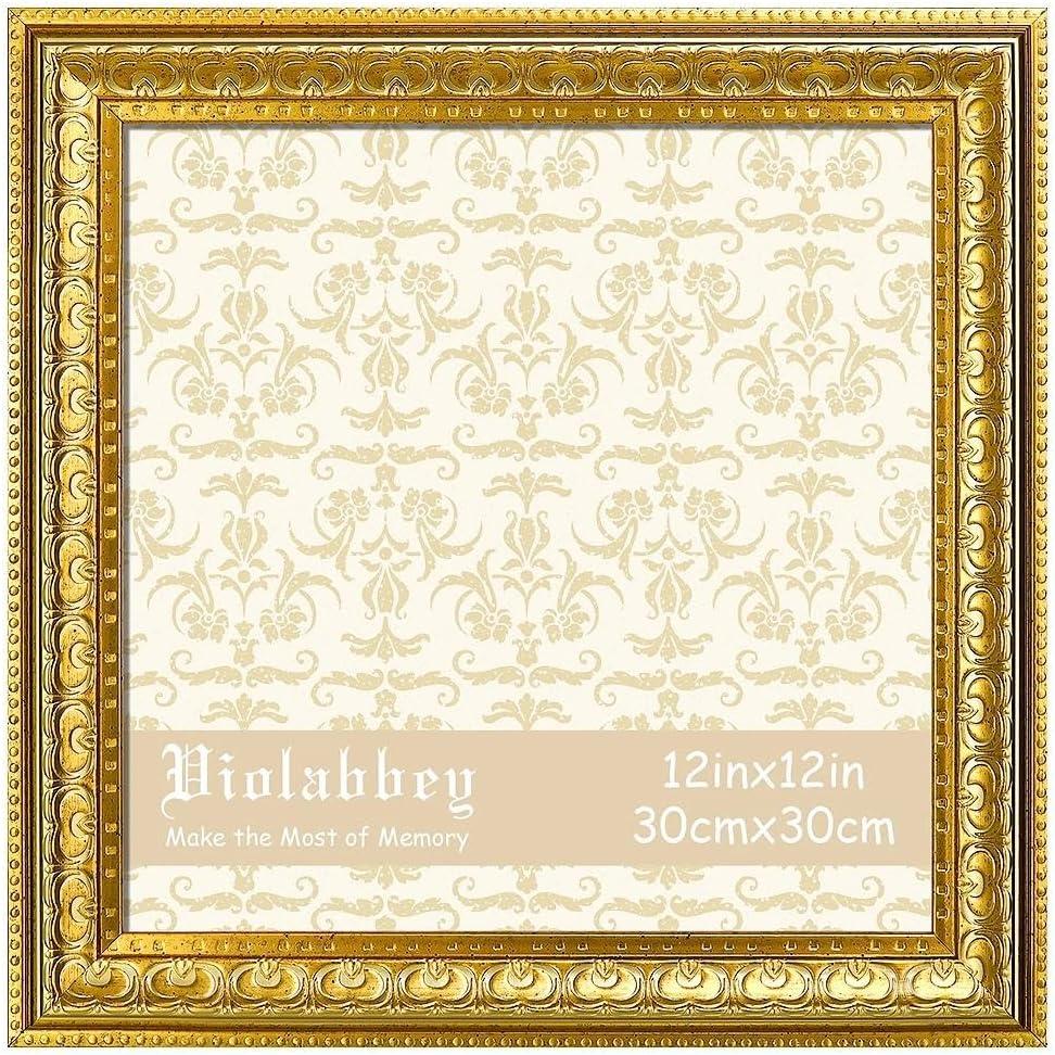 VIOLABBEY 12x12 Picture Frame Gold, Vintage Photo Frame