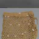 SHENHE Women's Sheer Crochet Hollow Out Shell Swimwear Swimsuit Cover Up Beach Skirt (Medium, Pricot)